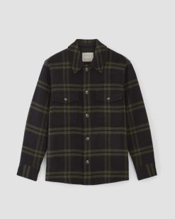 Alternative view of The ReWool® Oversized Shirt Jacket | Black / Olive