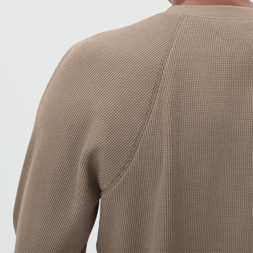 The Waffle Long-Sleeve Henley Tee | Burnt Sugar - Image 5