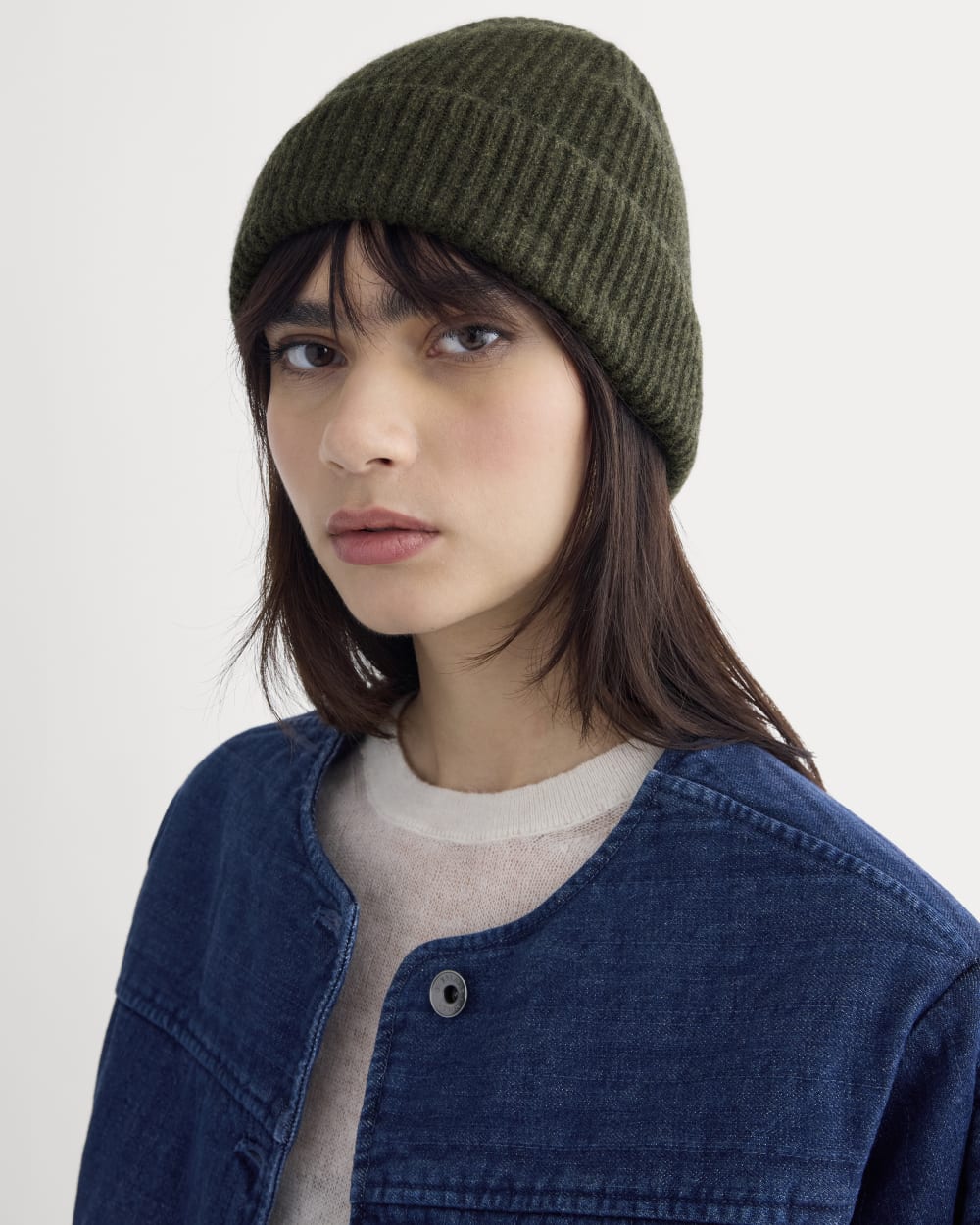 The Cashmere Ribbed Beanie | Heather Beech - Image 2