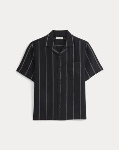 Alternative view of Linen Resort Shirt | Black / Bone