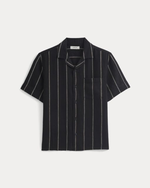 Alternative view of Linen Resort Shirt | Black / Bone