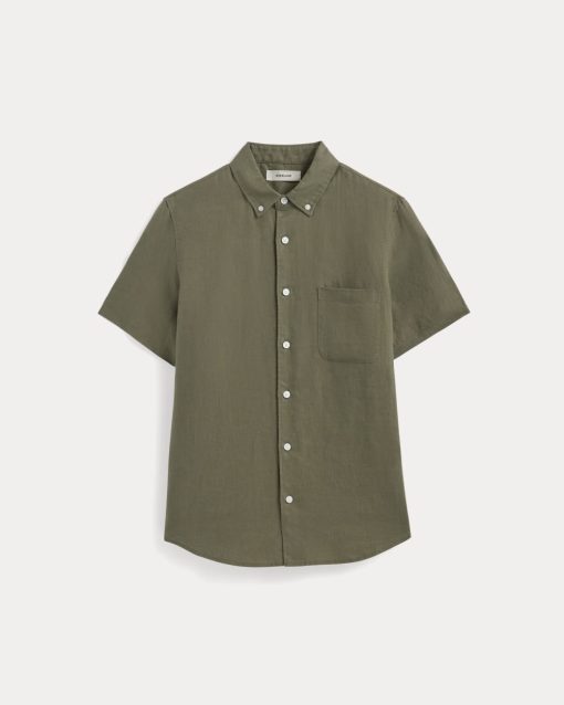 Alternative view of The Classic Short-Sleeve Shirt in Linen | Kalamata
