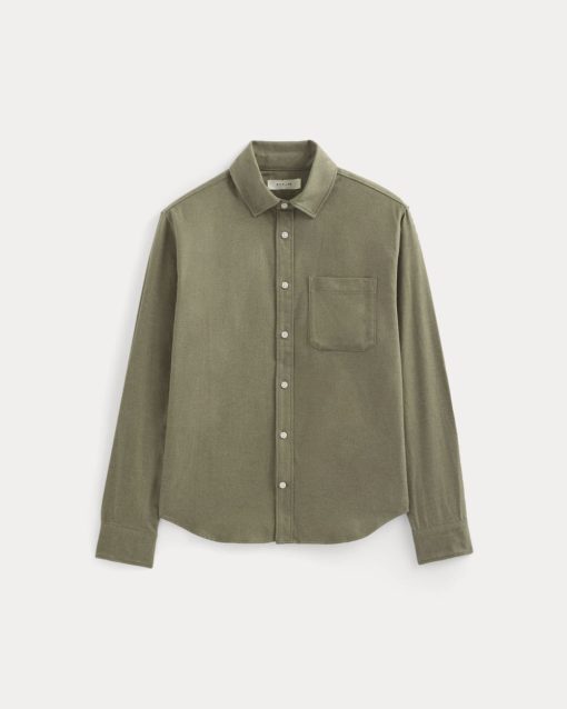 Alternative view of Brushed Flannel Shirt | Heathered Thyme