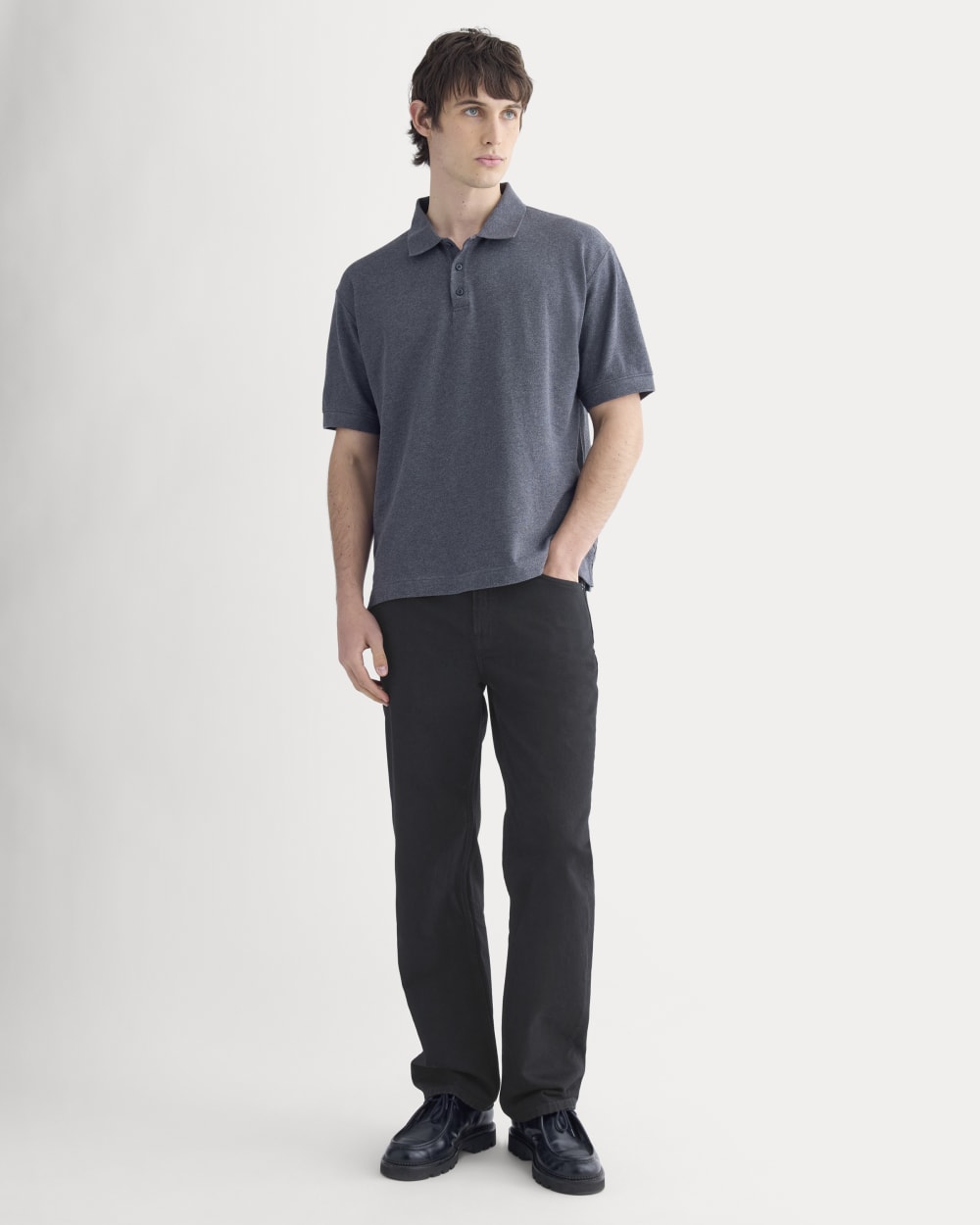 Classic Piqué Polo | Heathered Graphite - Image 6