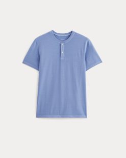 Alternative view of The Essential Organic Garment-Dyed Henley | Granada Sky Blue Garment Dye