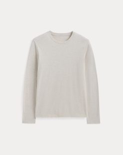 Alternative view of The Essential Organic Long-Sleeve Tee | Heathered Oat
