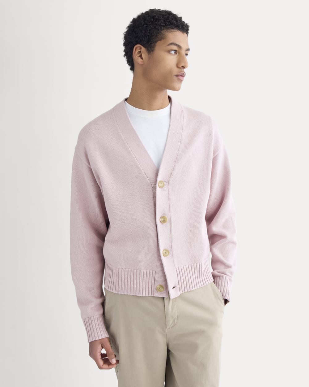 Cropped Cardigan in Everyday Cotton | Burnished Lilac - Image 4