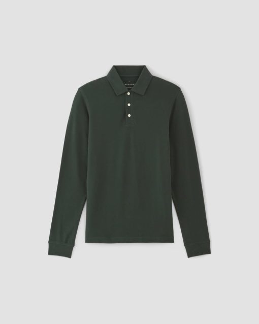 Alternative view of The Long-Sleeve Pique Polo | Scarab