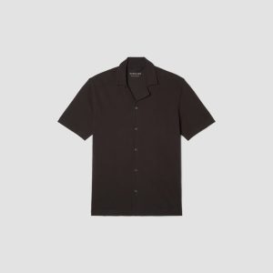 Alternative view of The Pique Short-Sleeve Shirt | Black