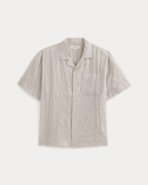 Alternative view of Textured Voile Resort Shirt | Natural Plaid