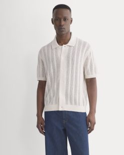 Textured Knit Resort Shirt | Heathered Oat