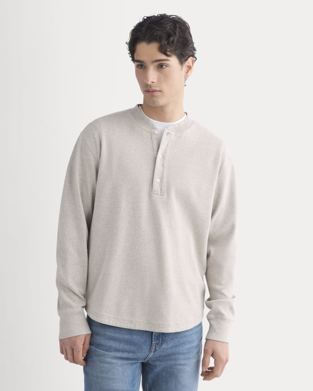 Vintage Rib Henley | Heathered Oatmeal - Image 5