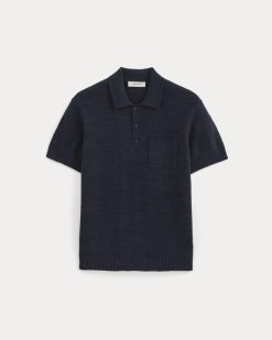 Alternative view of The Cotton Linen Polo | Navy
