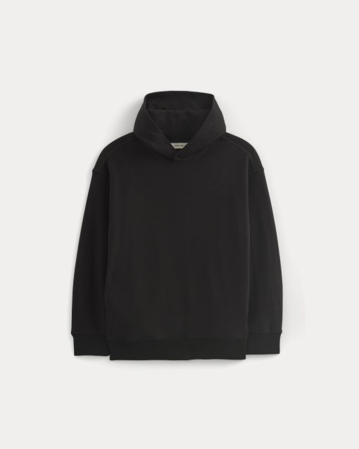 Alternative view of Twill Terry Jacquard Hoodie | Black