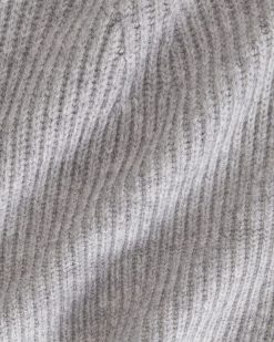 Alternative view of The Cashmere Fine Rib Beanie |  Heathered Grey