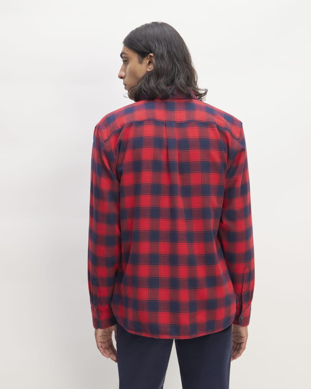 The Brushed Flannel Shirt | Haute Red / Bellwether Blue - Image 6
