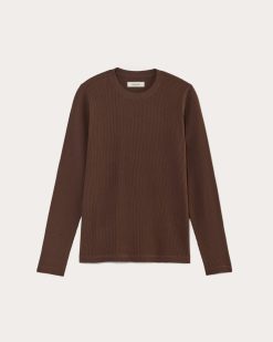 Alternative view of The Waffle Long-Sleeve Crew | Dark Mahogany