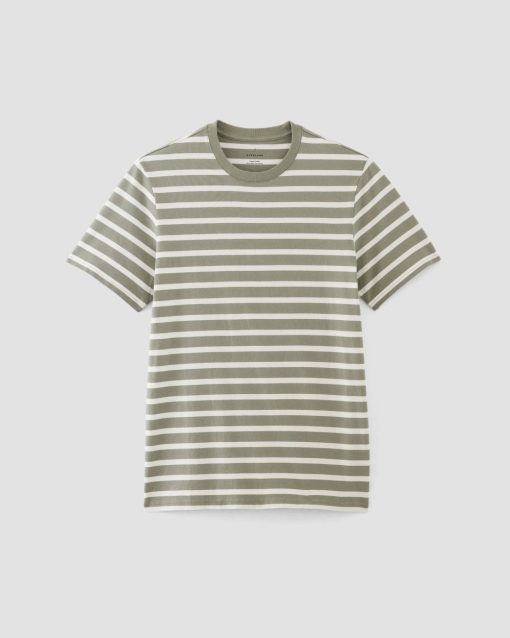 Alternative view of The Premium-Weight Crew | Uniform | Mariner Stripe / Shadow / Bone