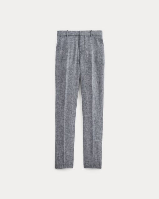 Alternative view of The Linen Trouser | Navy Chambray