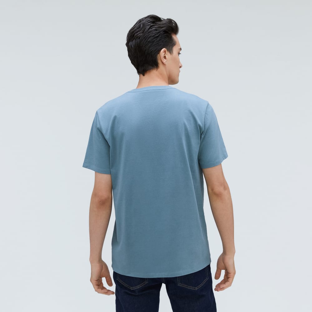 The Organic Cotton V-Neck Tee | Greyish Blue - Image 3