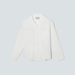 The Long Sleeve Linen Camp Shirt | White