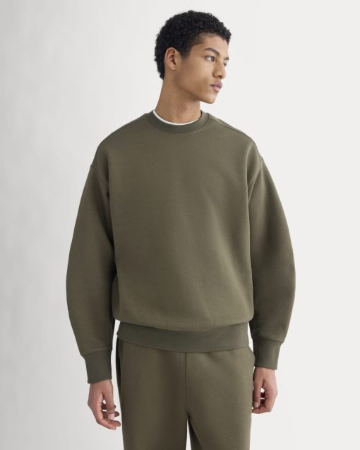 Luxe Fleece Crew Pullover | Olive Night