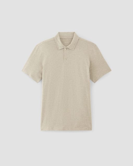 Alternative view of The Premium Weight Short-Sleeve Polo | Heather Oatmeal