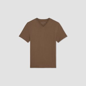 Alternative view of The Essential Organic V-Neck Tee | Cocoa