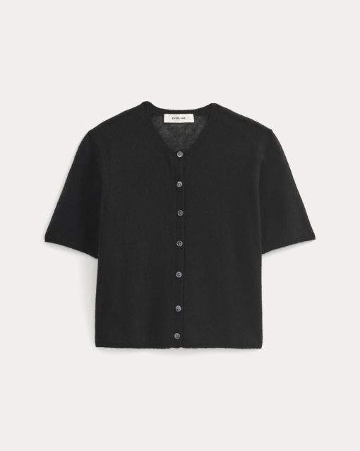 Alternative view of The Air Alpaca™ Short-Sleeve Cardigan | Black