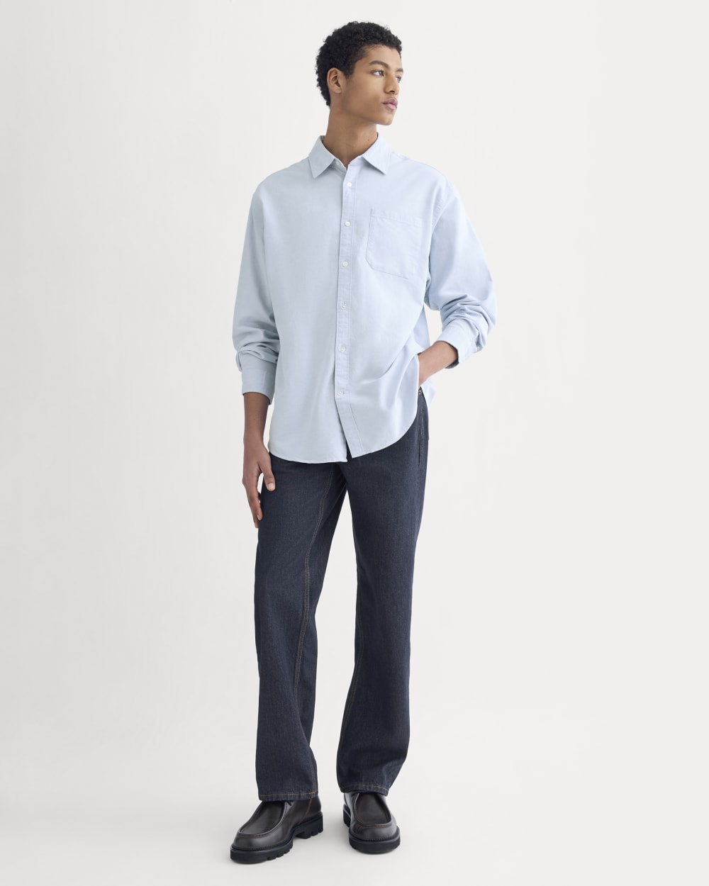 Lightweight Oversized Oxford | Light Blue - Image 3