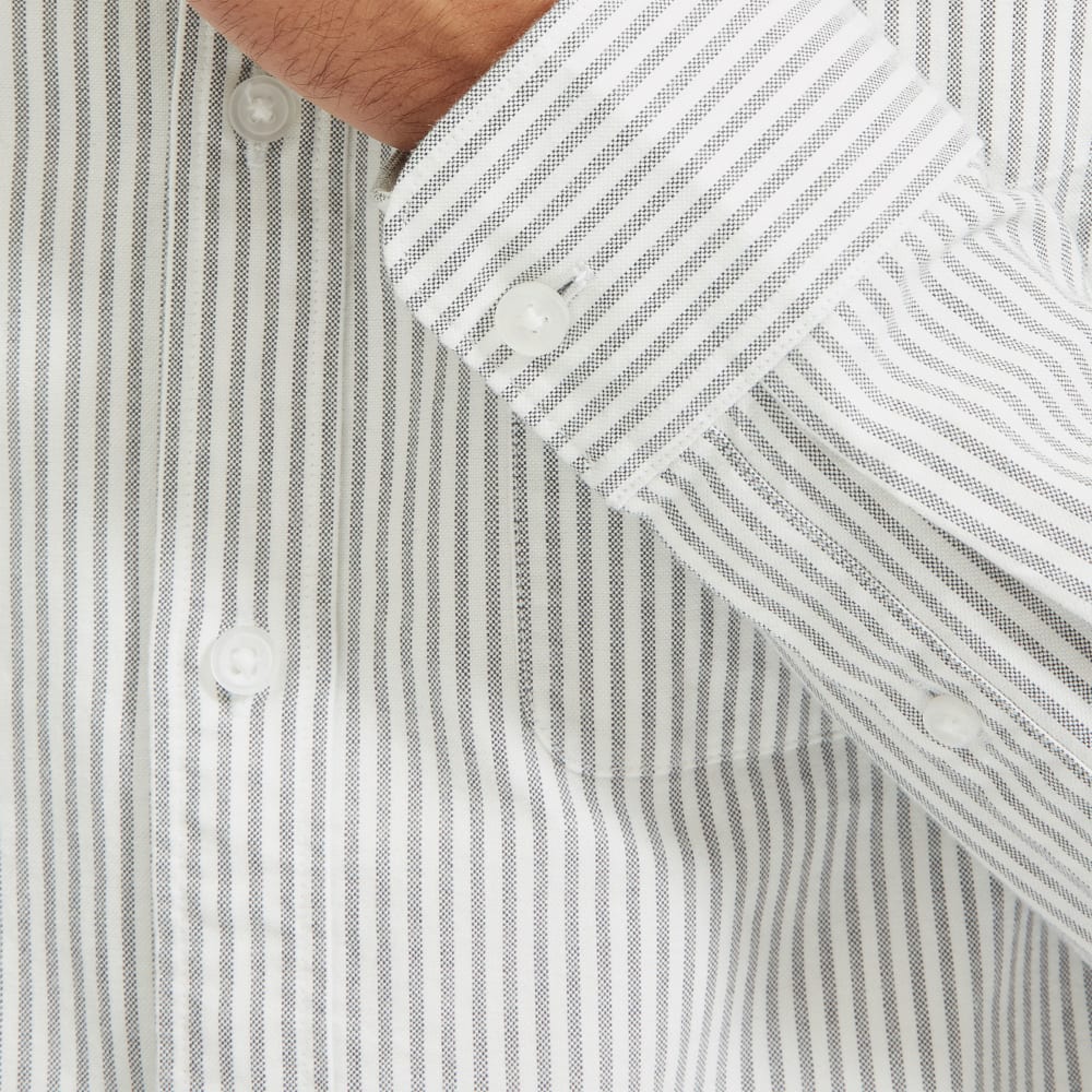 The Standard Fit Japanese Oxford Shirt | Uniform | White / Black Stripe | Standard - Image 4