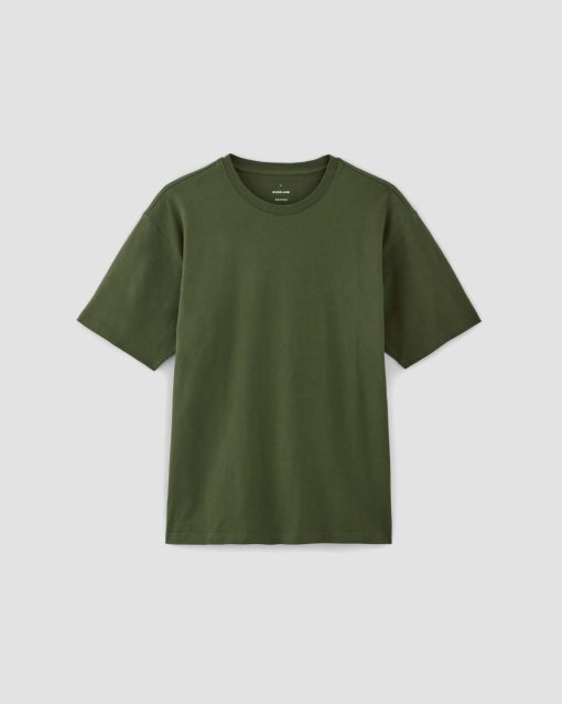 Alternative view of The Premium-Weight Relaxed Crew | Uniform | Deep Moss Green