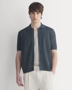 Open-Knit Resort Shirt | Midnight Navy