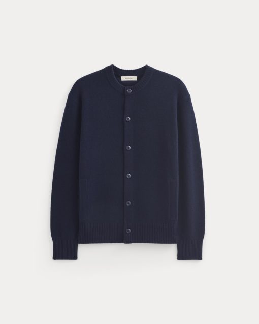 Alternative view of Luxe Merino Crew Cardigan | Deep Navy