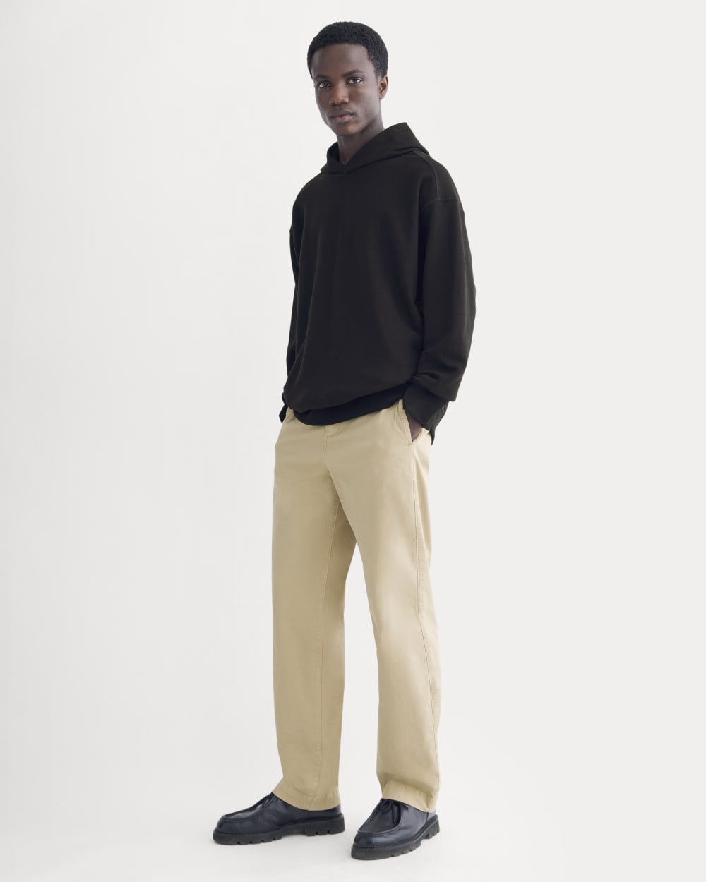 Twill Terry Jacquard Hoodie | Black - Image 3