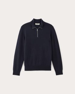 Alternative view of The Quarter-Zip in Cashmere |  Navy
