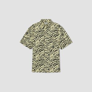 Alternative view of The Poplin Short-Sleeve Shirt | Pale Yellow Tiger Stripe