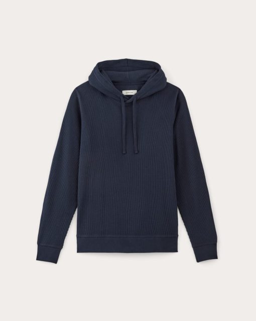 Alternative view of The Waffle-Knit Hoodie | Navy