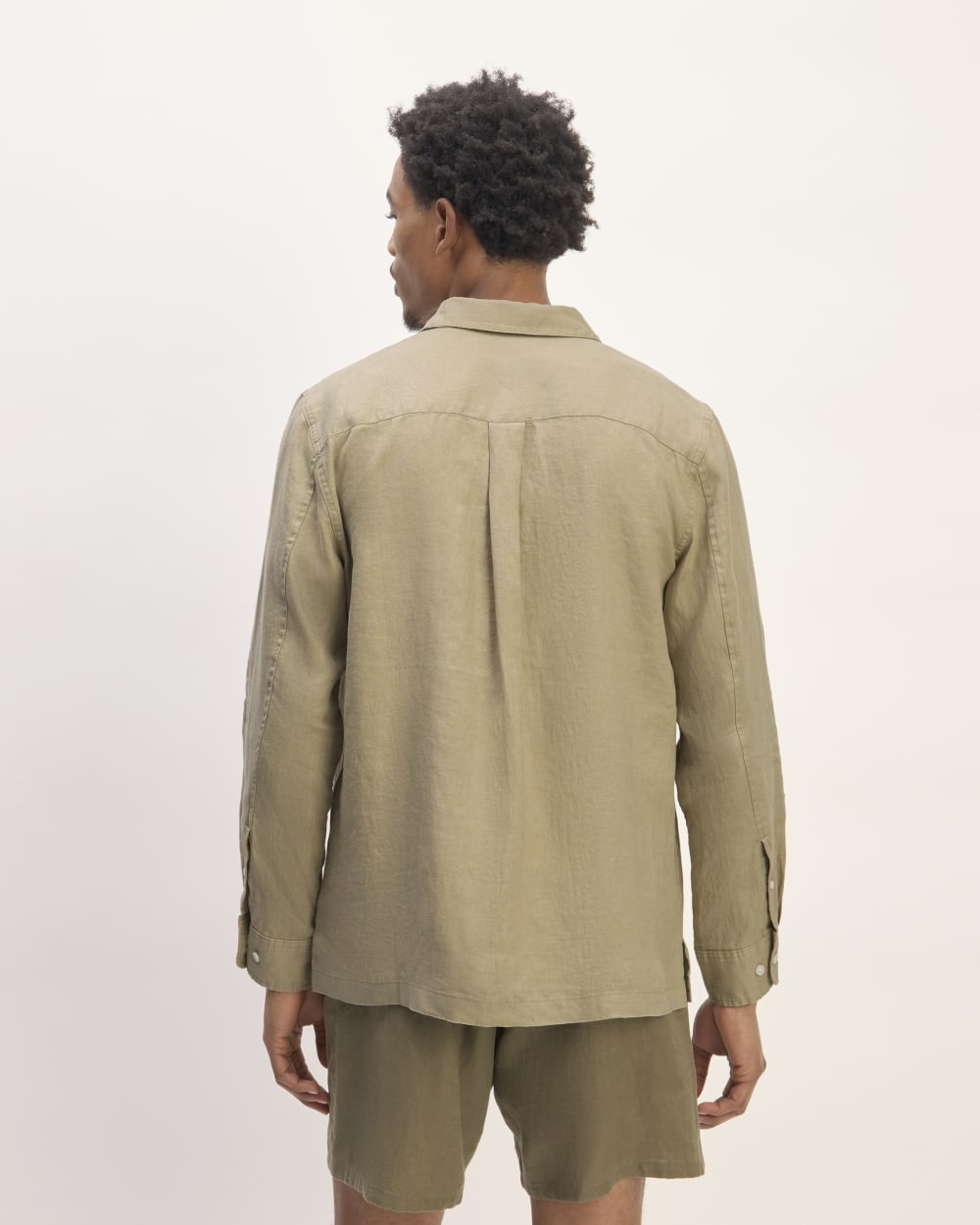 The Linen Straight Hem Shirt | Trench Coat Khaki - Image 6