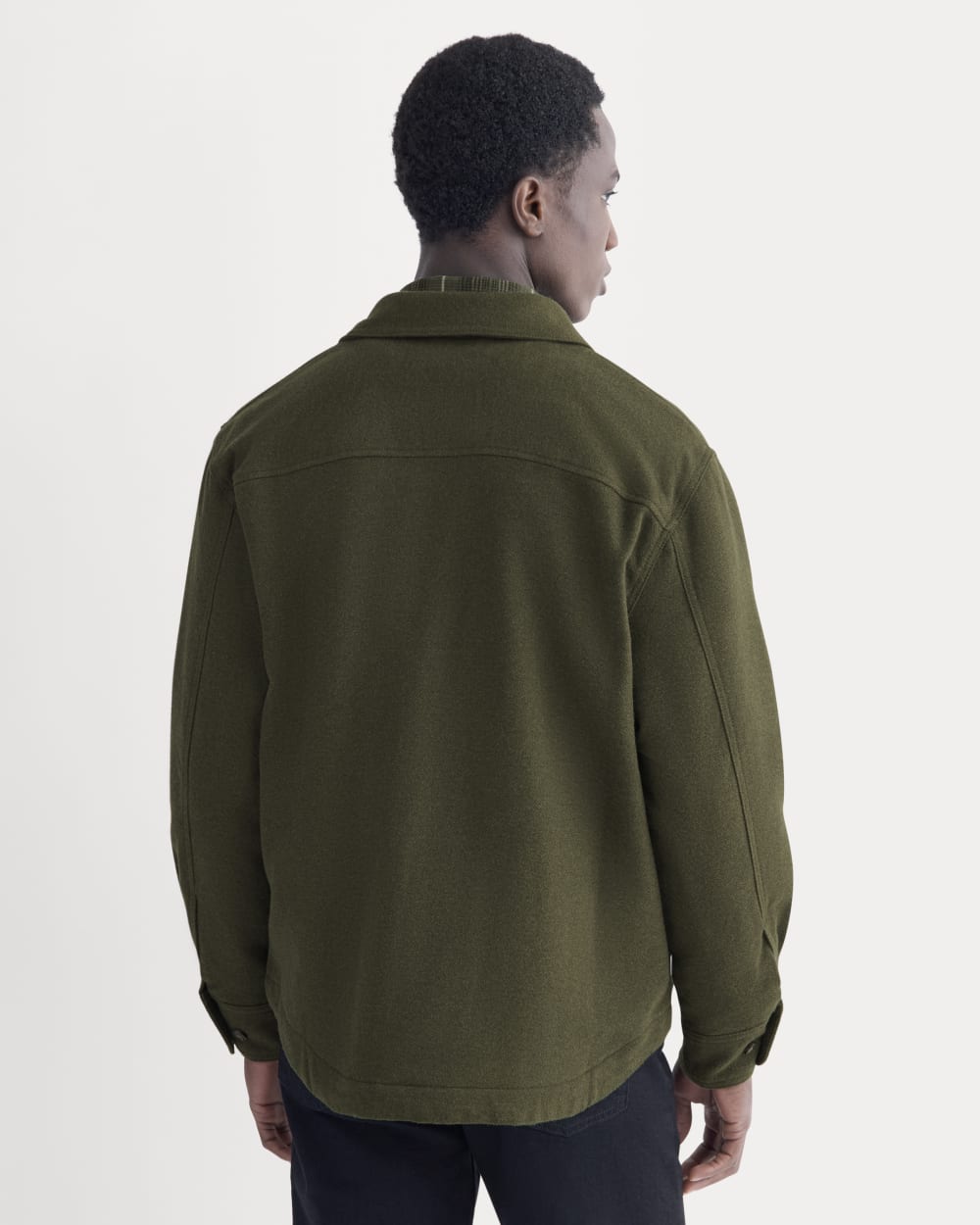 Heavyweight Waffle Twill Overshirt | Heathered Green - Image 5
